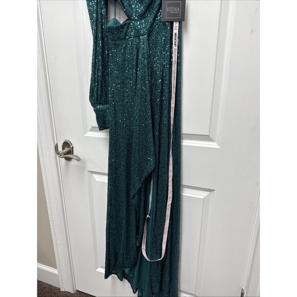 Mac Duggal Size 2 Green 26730 Sequined One Shoulder Cut Out Formal Gown Dress - Picture 7 of 12